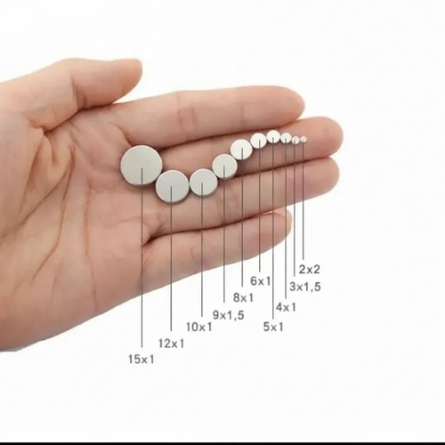8x1,5 mm, Yuvarlak Neodyum M�knat�s, G��l� Magnet, (�ap: 8 mm, Kal�nl�k: 1,5 mm)