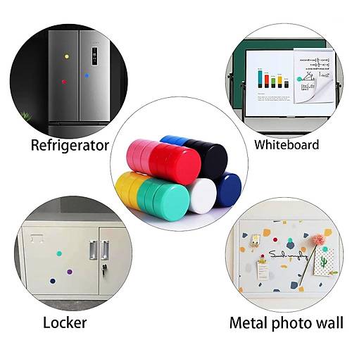 20mm Renkli Pano M�knat�s�, Ferrit M�knat�s, Levha Magneti