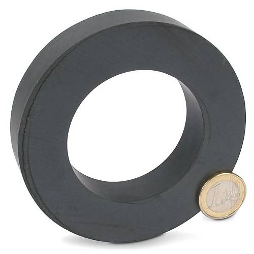 100x60x15 mm, Delikli Ferrit Mıknatıs, Seramik, Oksit, Kömür Magnet (Çap:100mm, Delik:60mm, Kalınlık:15mm)
