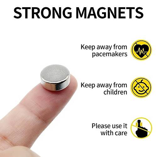12x5 mm, Yuvarlak Neodyum Mknats, Gl Magnet, (ap: 12 mm, Kalnlk: 5 mm)
