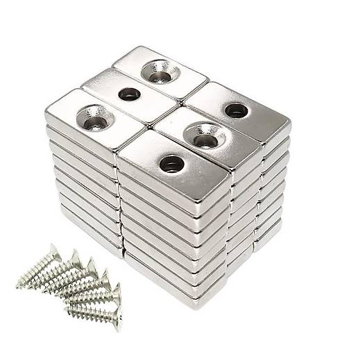20x10x5 mm, Keli, Haval, Neodyum Mknats, Gl Magnet, (Boy:20mm, En:10mm, Kalnlk:5mm)