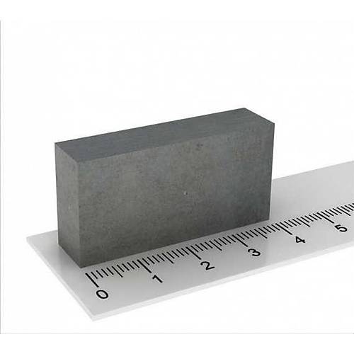 40x20x10 mm, Köşeli Ferrit Mıknatıs, Seramik, Oksit, Kömür Magnet (Boy:40mm, En:20mm, Kalınlık:10mm)