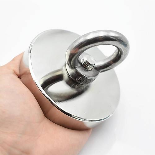 Sper Gl Halkal Byk Neodyum Pot Mknats - 80mm ap - Magnet Fishing - Kurtarma Mknats