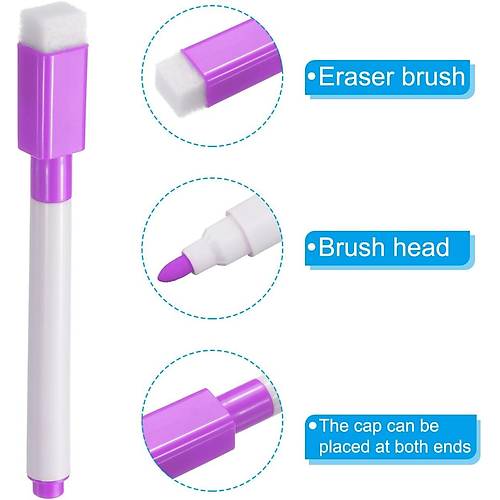 M�knat�sl� Tahta Kalemi, Silinebilir, Ak�ll� Beyaz Tahta Kalemi, Mor Renk