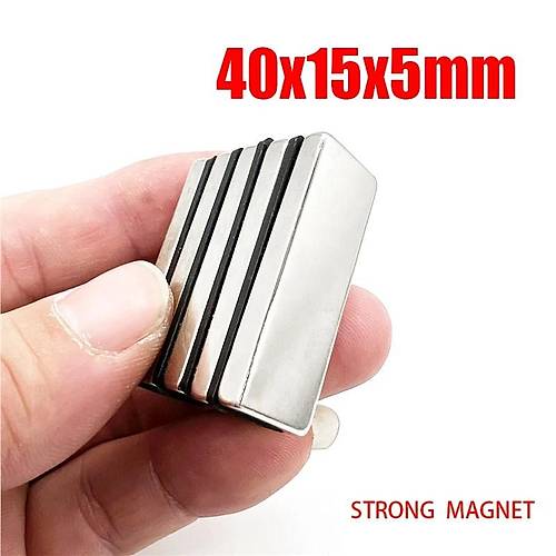 40x15x5 mm, Keli Neodyum Mknats, Gl Magnet, (Boy:40mm, En:15mm, Kalnlk:5mm)