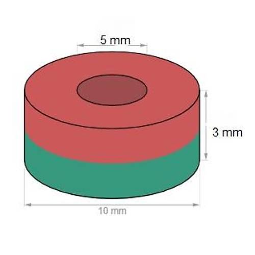10x3 mm, Yuvarlak, Düz Delikli, Neodyum Mıknatıs, Güçlü Magnet, (Çap:10mm, Kalınlık:3mm)