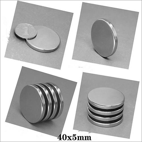 40x5 mm, Yuvarlak Neodyum Mıknatıs, Güçlü Magnet, (Çap: 40 mm, Kalınlık: 5 mm)