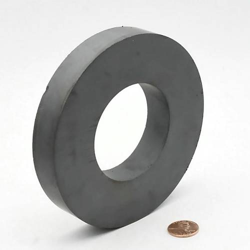 120x60x20 mm, Delikli Ferrit Mıknatıs, Seramik, Oksit, Kömür Magnet (Çap:120mm, Delik:60mm, Kalınlık:20mm)
