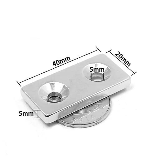 40x20x5 mm, Keli, ki Haval, Neodyum Mknats, Gl Magnet, (Boy:40mm, En:20mm, Kalnlk:5mm)