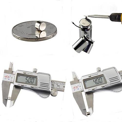 5x4 mm, Yuvarlak Neodyum M�knat�s, G��l� Magnet, (�ap: 5 mm, Kal�nl�k: 4 mm)