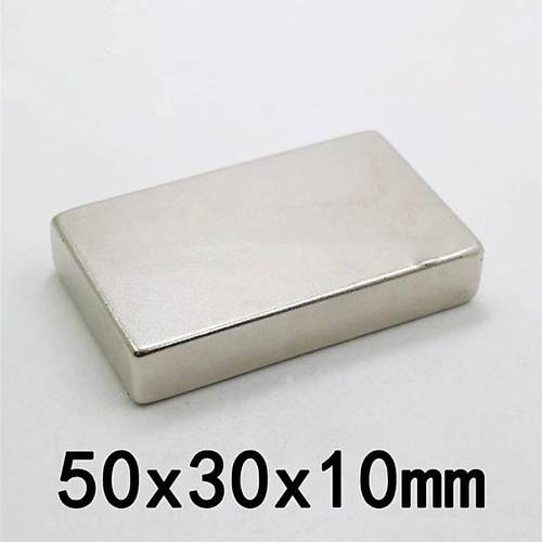 50x30x10 mm, Köşeli Neodyum Mıknatıs, Güçlü Magnet, (Boy:50mm, En:30mm, Kalınlık:10mm)