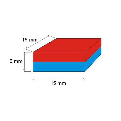15x15x5 mm, Keli Neodyum Mknats, Gl Magnet, (Boy:15mm, En:15mm, Kalnlk:5mm)