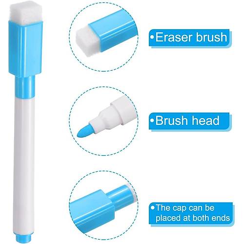 M�knat�sl� Tahta Kalemi, Silinebilir, Ak�ll� Beyaz Tahta Kalemi, A��k Mavi Renk