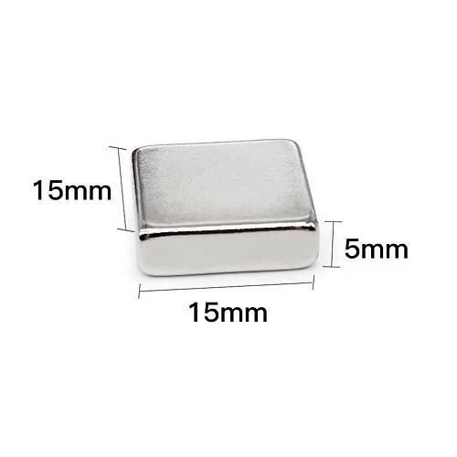 15x15x5 mm, Keli Neodyum Mknats, Gl Magnet, (Boy:15mm, En:15mm, Kalnlk:5mm)