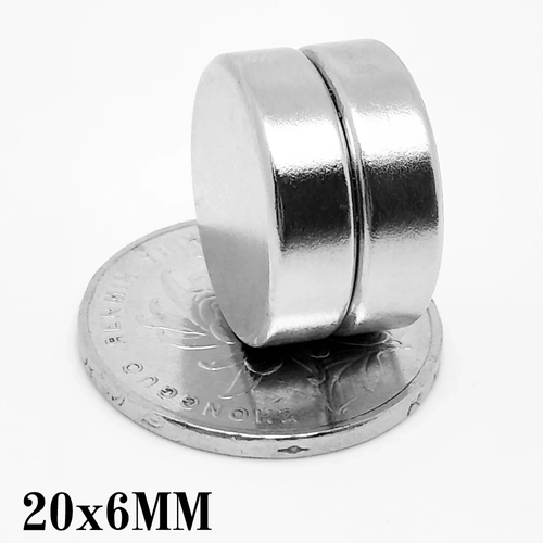 20x6 mm, Yuvarlak Neodyum Mıknatıs, Güçlü Magnet, (Çap: 20 mm, Kalınlık: 6 mm)