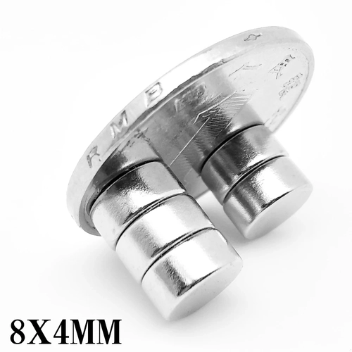 8x4 mm, Yuvarlak Neodyum Mıknatıs, Güçlü Magnet, (Çap: 8 mm, Kalınlık: 4 mm)
