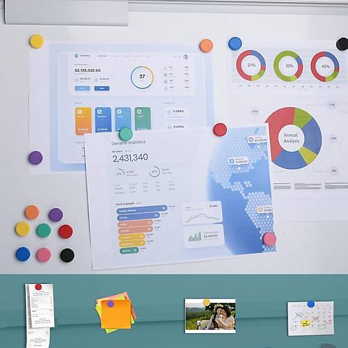 20mm Renkli Pano M�knat�s�, Ferrit M�knat�s, Levha Magneti