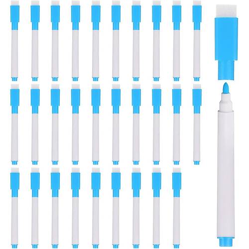 M�knat�sl� Tahta Kalemi, Silinebilir, Ak�ll� Beyaz Tahta Kalemi, A��k Mavi Renk