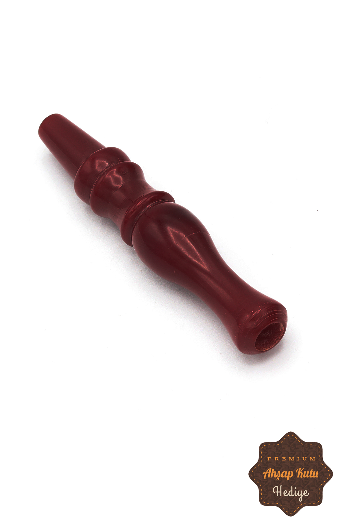 Koyu Bordo Renk Orijinal Sıkma Kehribar Sigara Ağızlığı 201023391