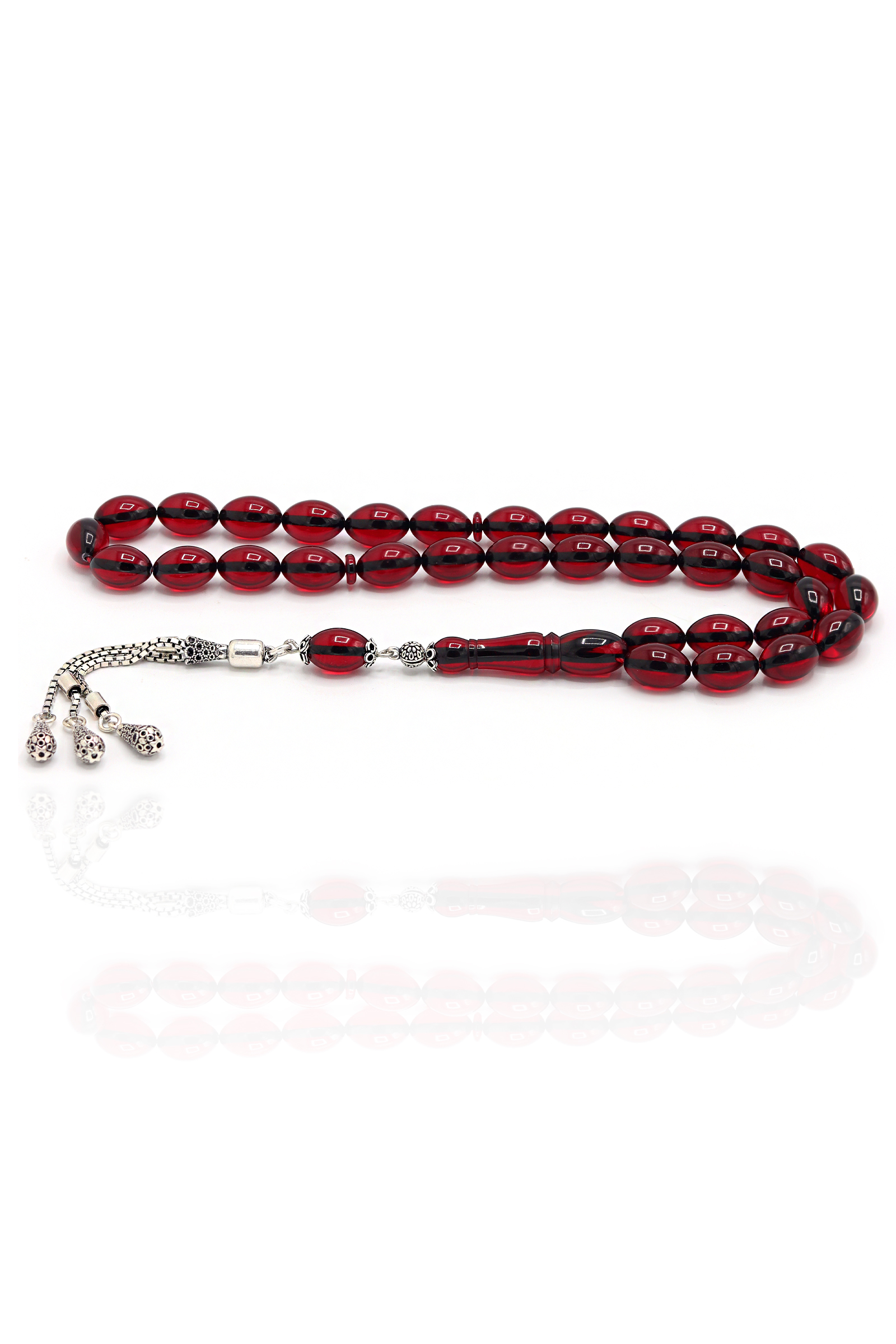 Bordo Arpa Kesim Orijinal Ateş Kehribar Tesbih 201022613