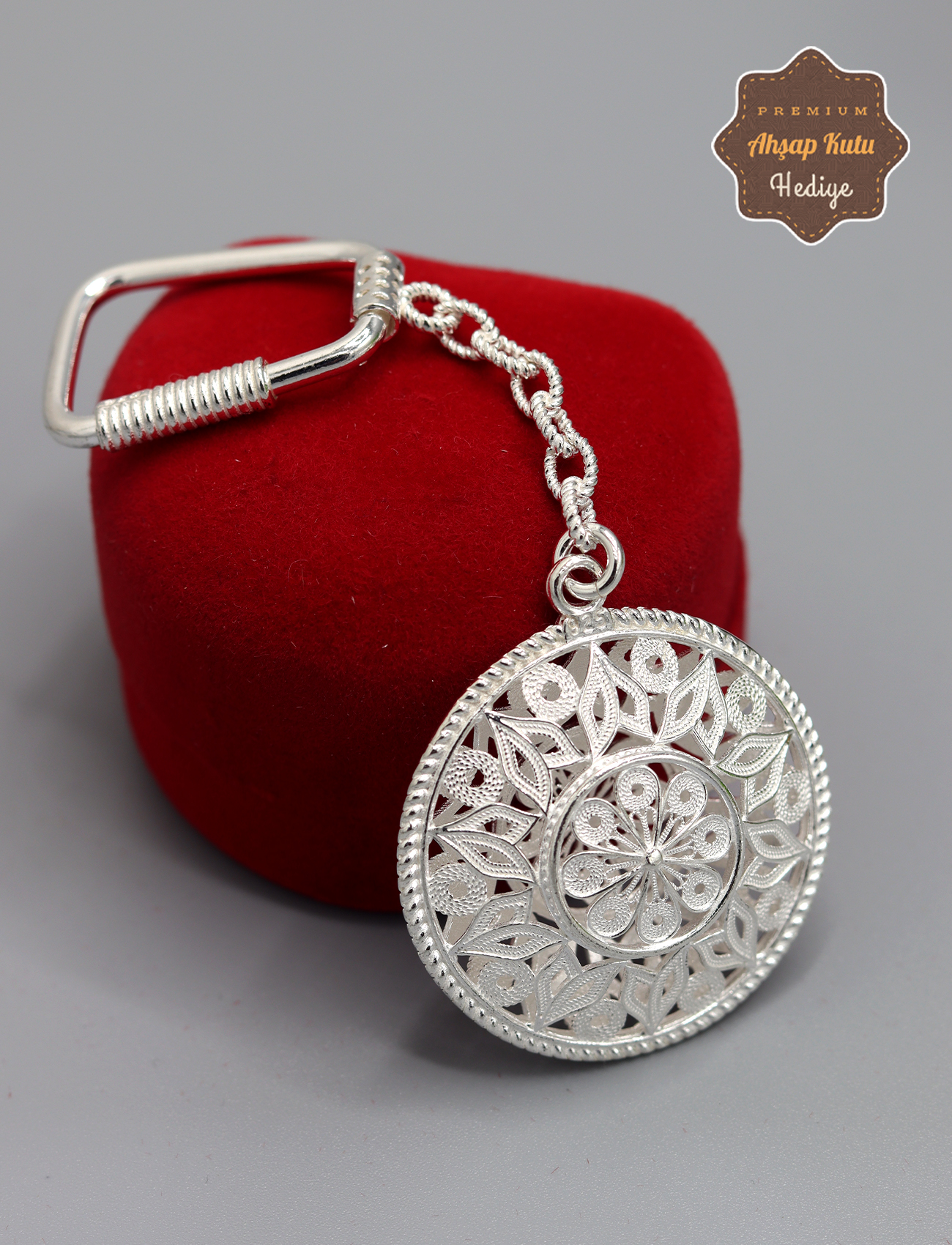 Lale Çiçek Model 925 Ayar Gümüş Telkari Anahtarlık 201025142