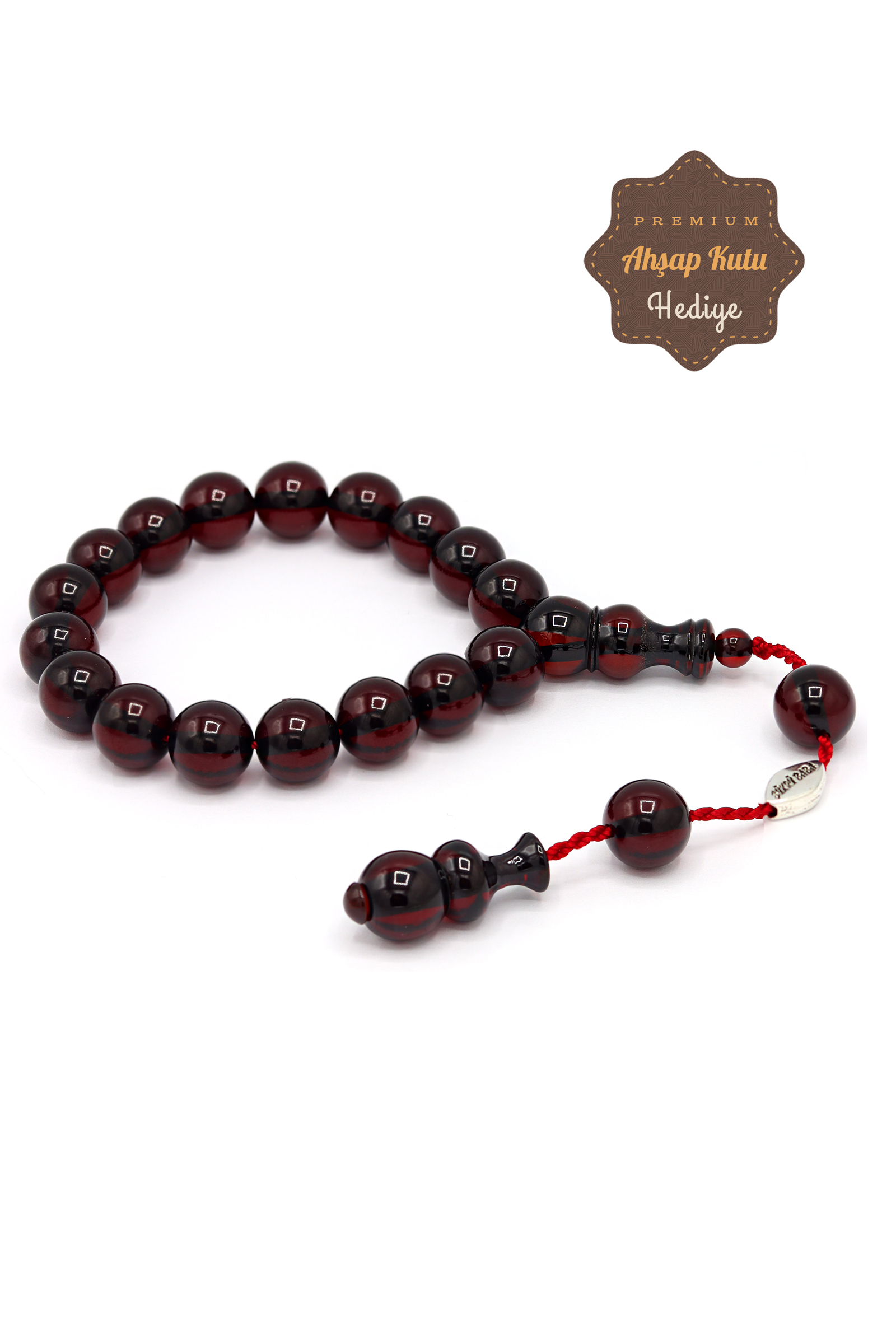 Bordo Küre Kesim Maskot Efe Boy Ateş Kehribar Tesbih 201022274