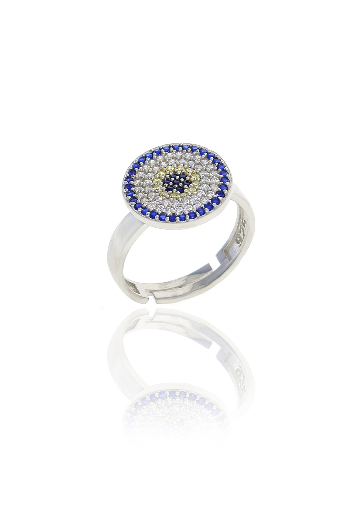 Nazar Boncuğu Tasarım Safir Zirkon Taşlı Kadın Yüzük (M)  201025065