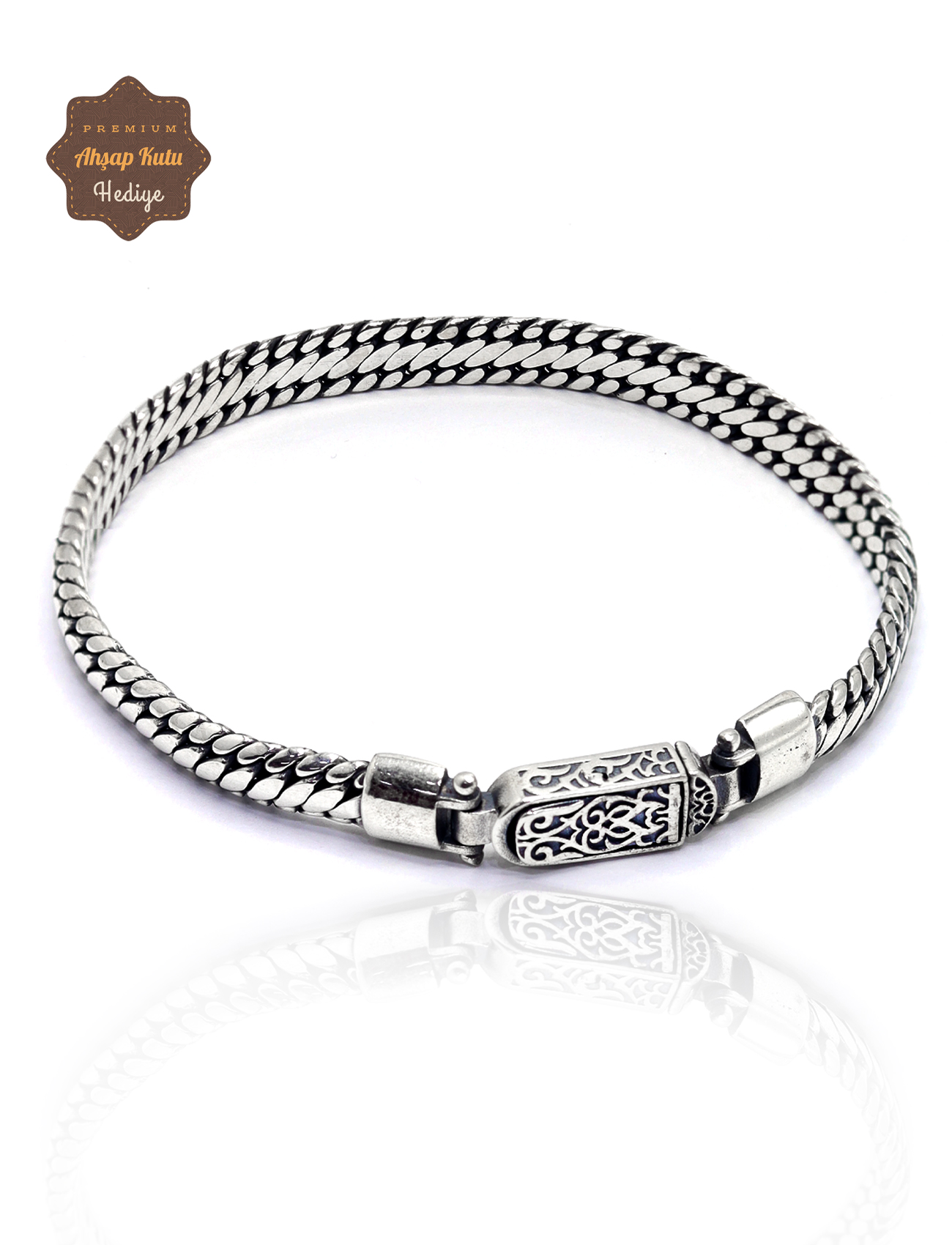 Örgü Model 925 Ayar Saf Gümüş Erkek Bileklik 201025531