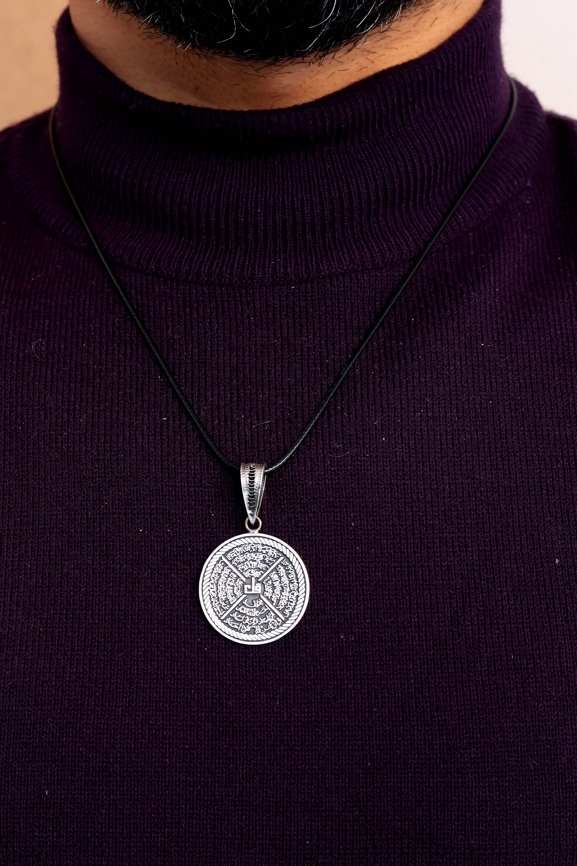 Dört Sûreli Ayet İşlemeli Gümüş Kolye Ucu-Unisex(Stok Kodu: 201020126)