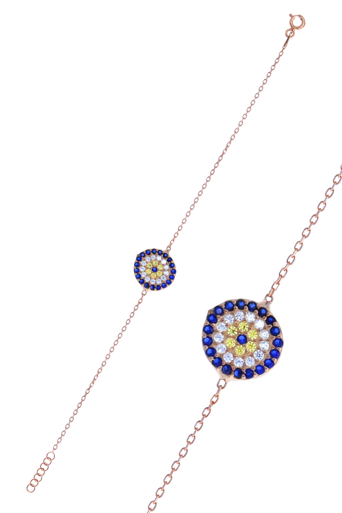 Nazar Boncuğu Tasarım Safir Zirkon Taşlı Roslu Kadın Bileklik (S) 201025044