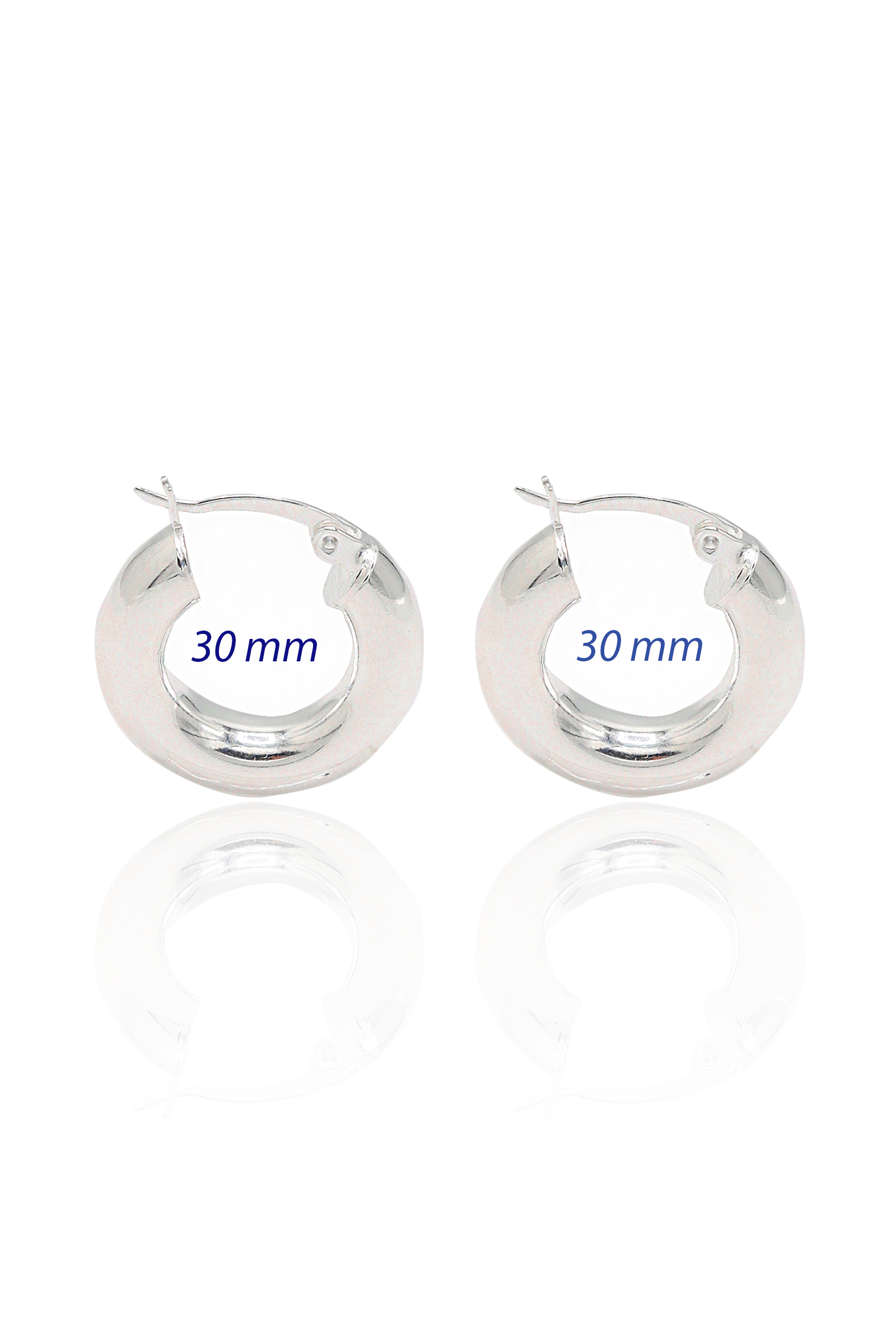 30 mm Halka Model 925 Ayar Gümüş Küpe 201023005