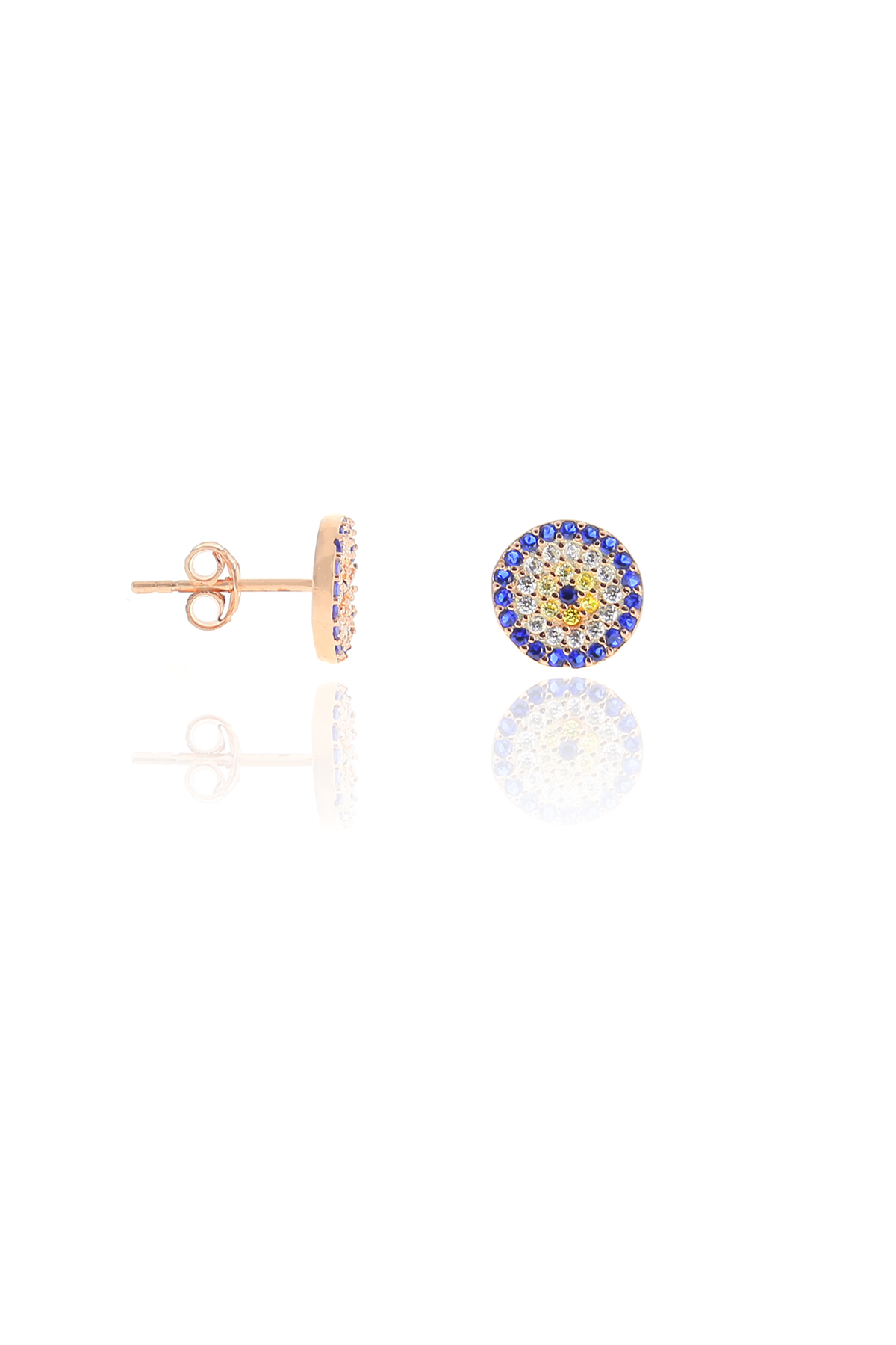 Nazar Boncuğu Tasarım Safir Zirkon Taşlı Roslu Kadın Küpe (S) 201025052