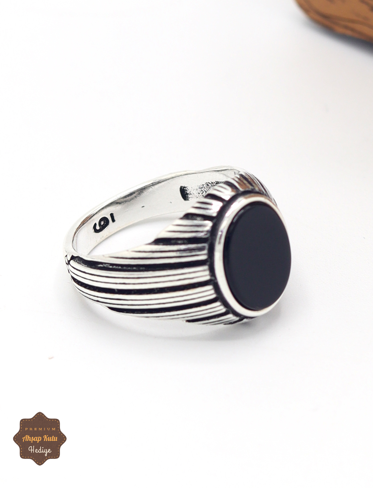 Oniks Taşlı Oval Model 925 Ayar Gümüş Çocuk Yüzüğü 201025389