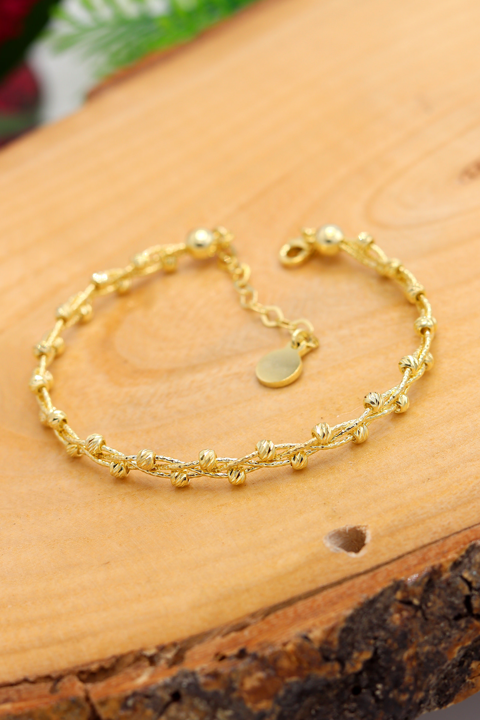 Toplu Dorika Model Gold Kaplama 925 Ayar Gümüş Bilezik 201022520
