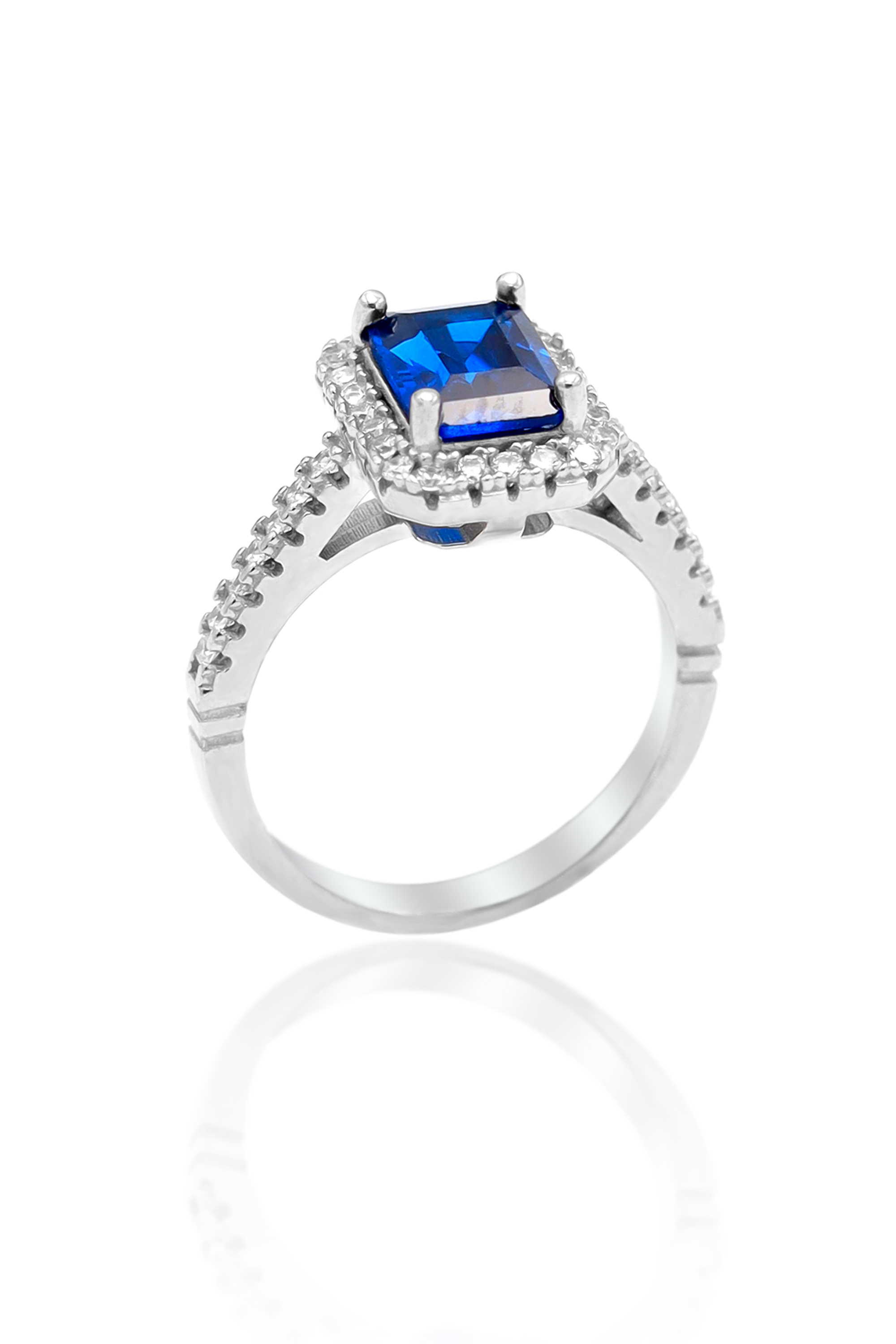 Safir Taşlı Baget Model Kadın Gümüş Yüzük 201020706