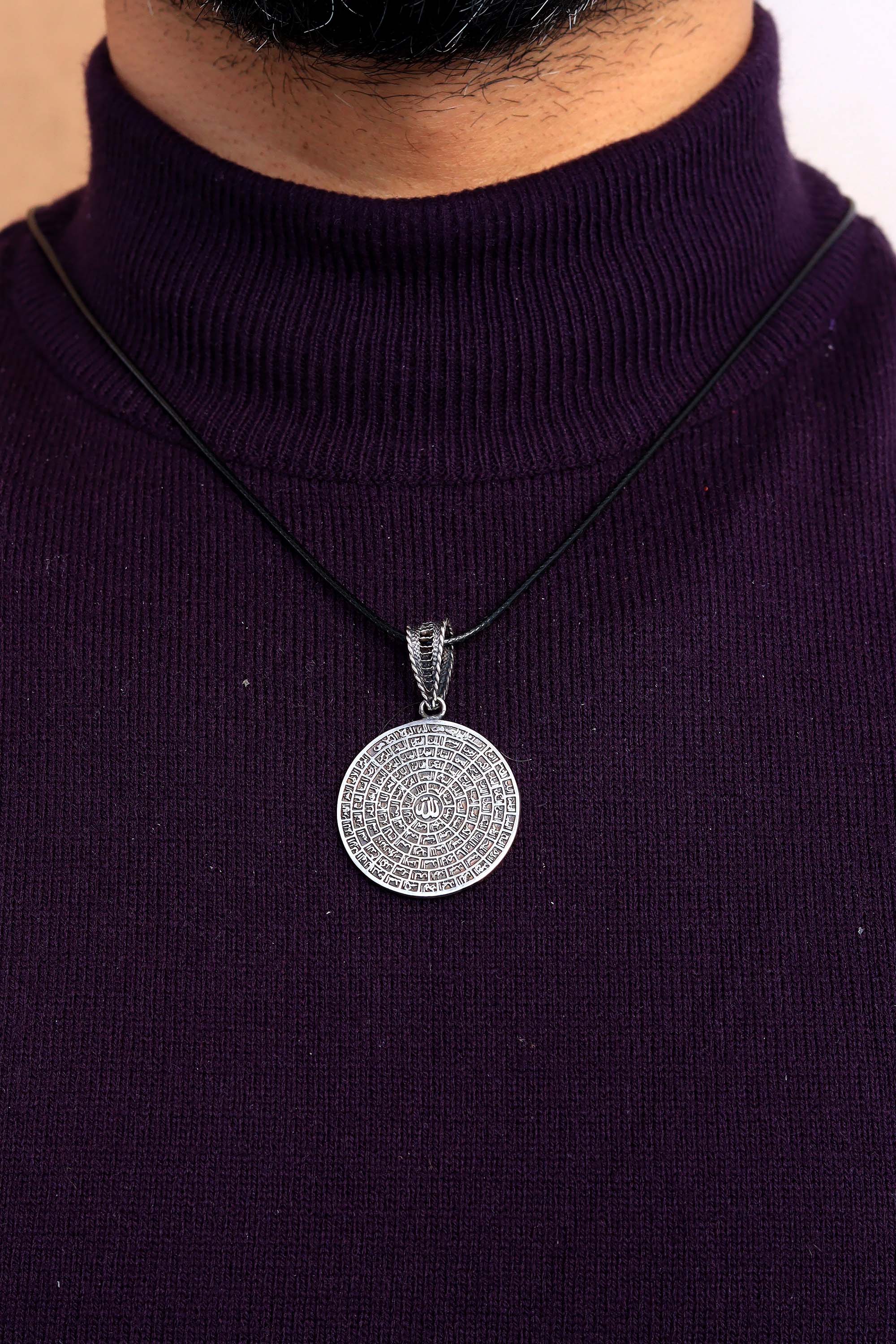 Esma-ül Hüsna İşlemeli Gümüş Kolye Ucu-Unisex (Stok Kodu: 201020127)