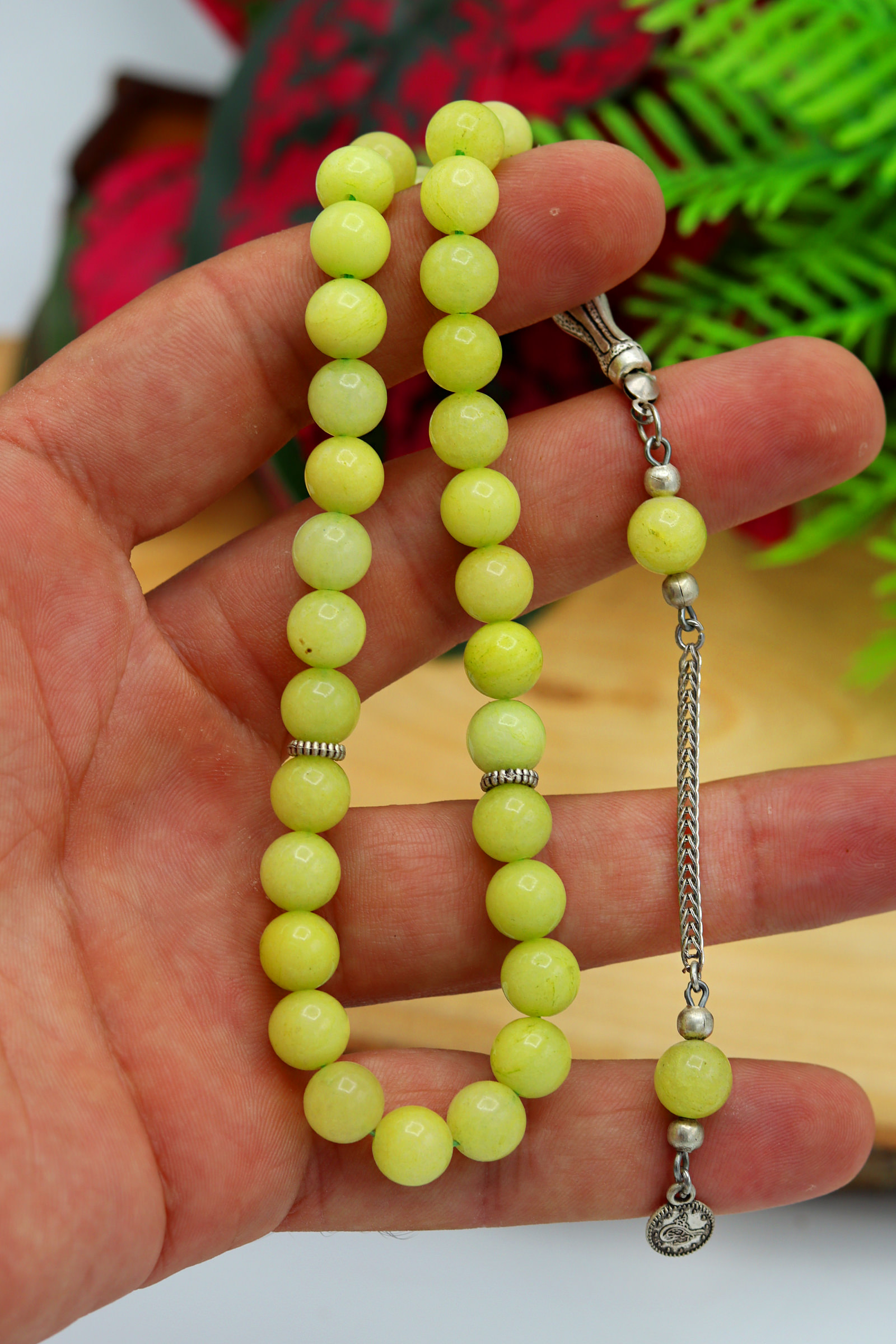 Limon Sarısı Küre Kesim Doğal Taş Tesbih 201022374