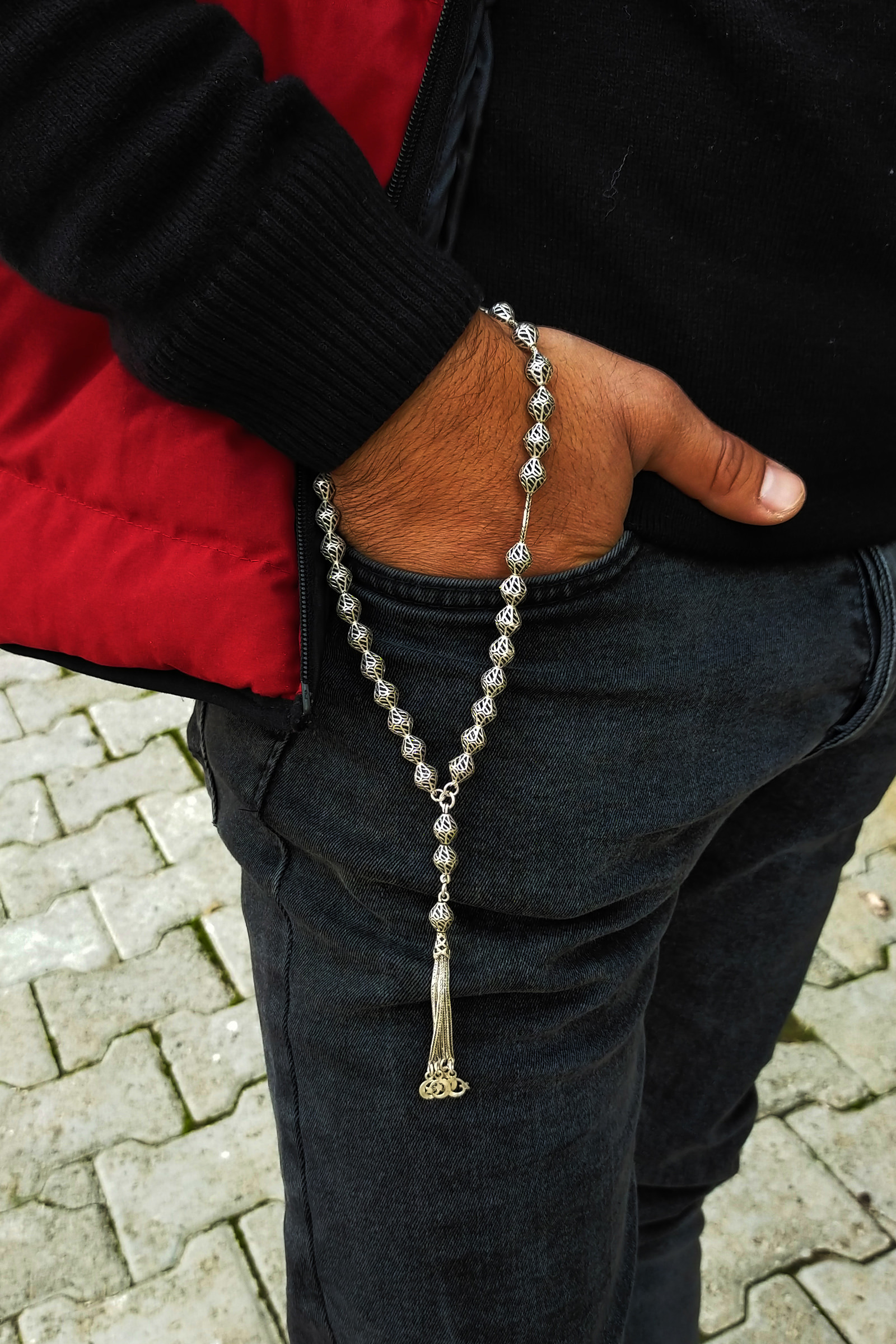 Arpa Model Oksitli 925 Ayar Gümüş Tesbih