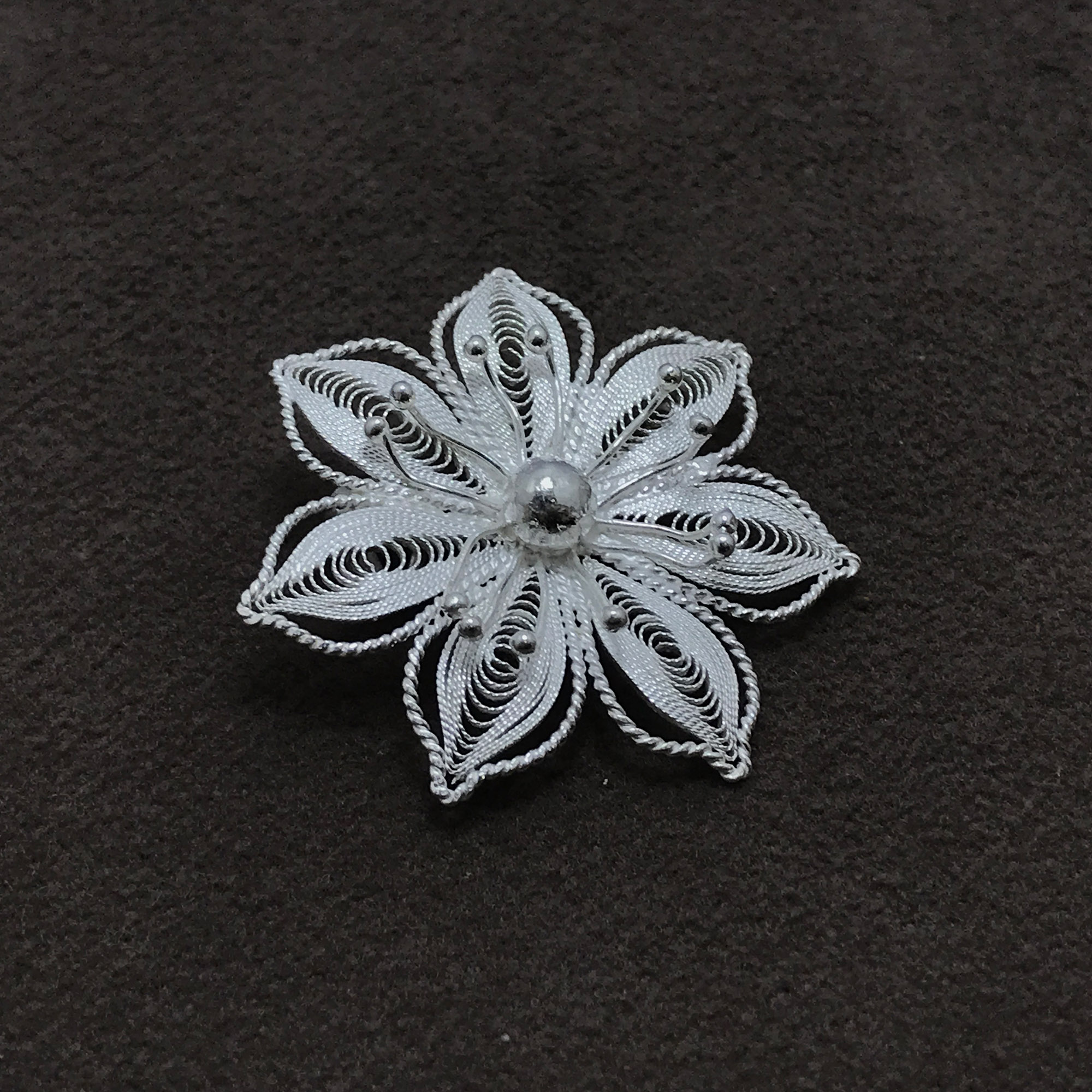 Yıldız Tasarım Elişçiliği Telkari Gümüş Broş (Yaka İğnesi)