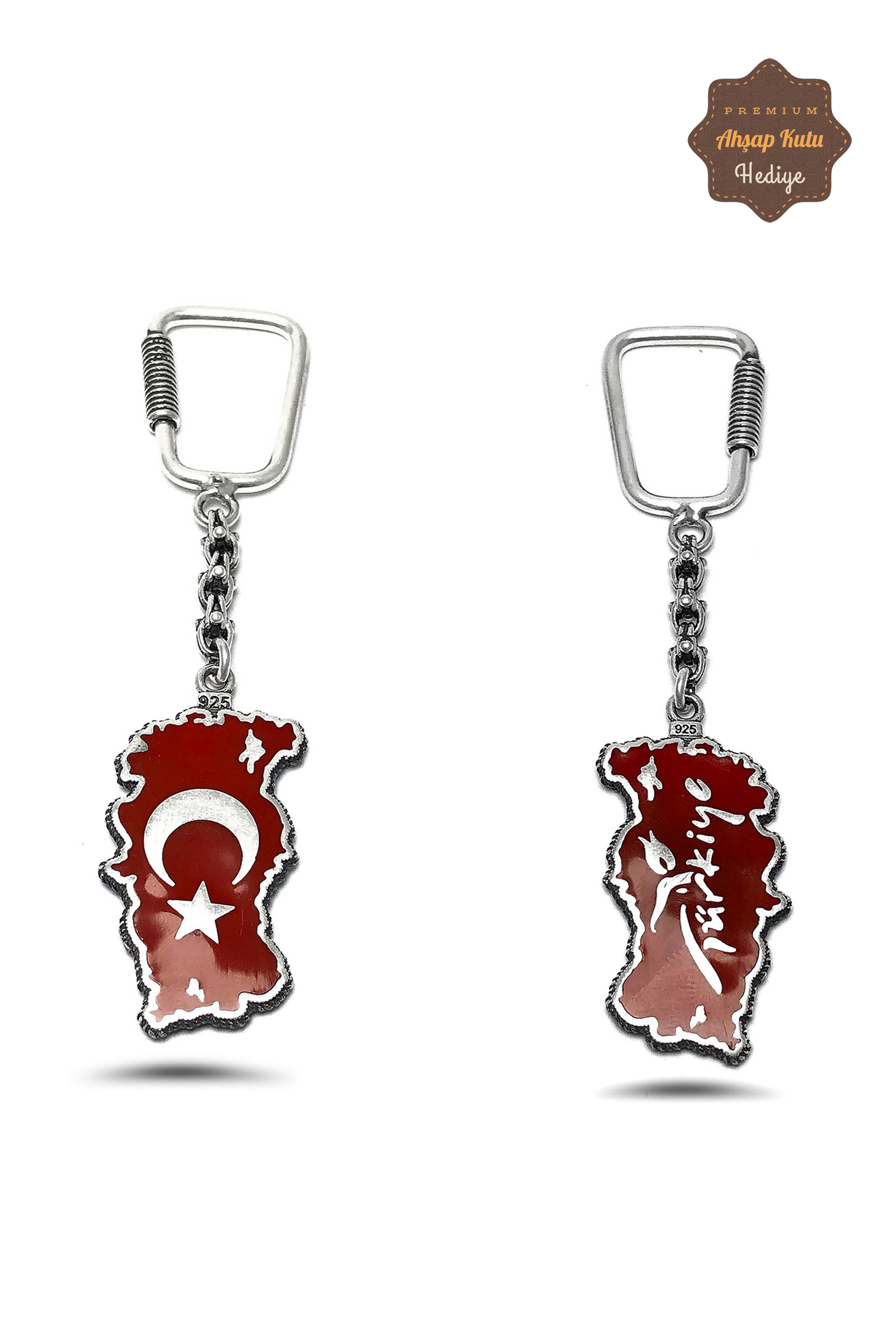 Mineli Ayyıldız Harita Model Midyat Telkari El İşçiliği Gümüş Anahtarlık 20105940