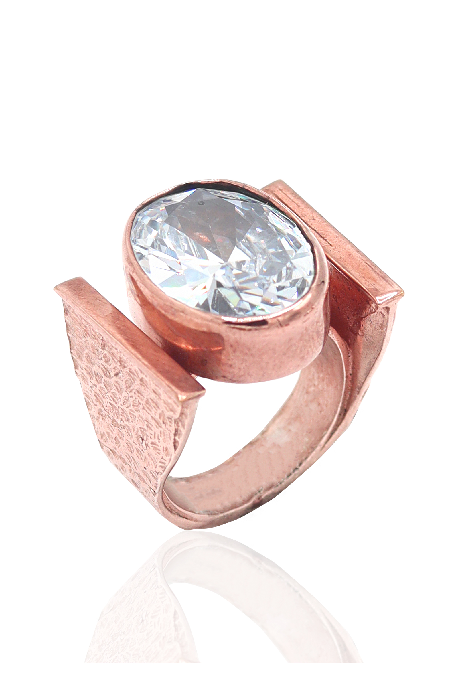 Zirkon Taşlı Rose El işi Otantik Gümüş Yüzük 201022437