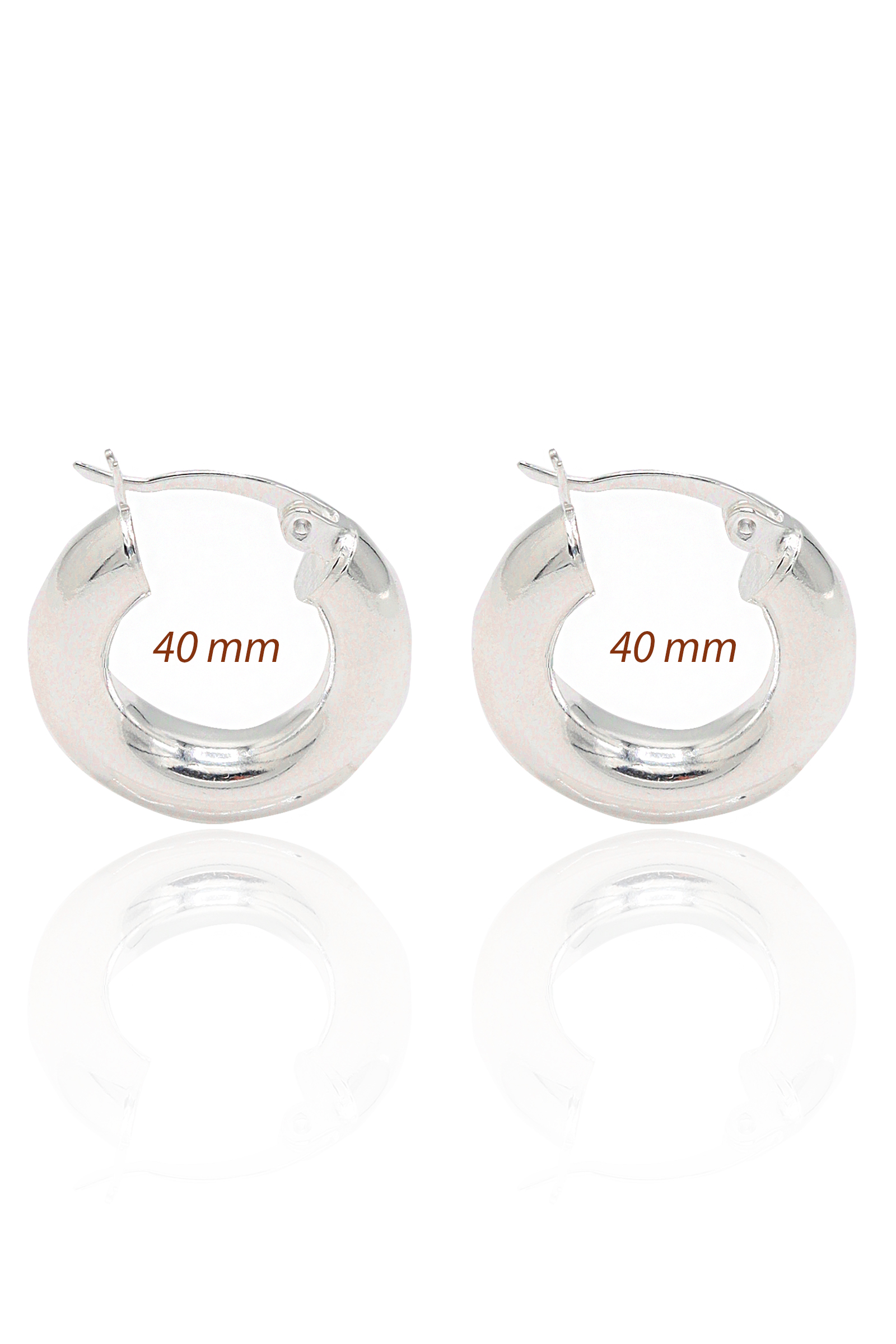 40 mm Halka Model 925 Ayar Gümüş Küpe 201023004
