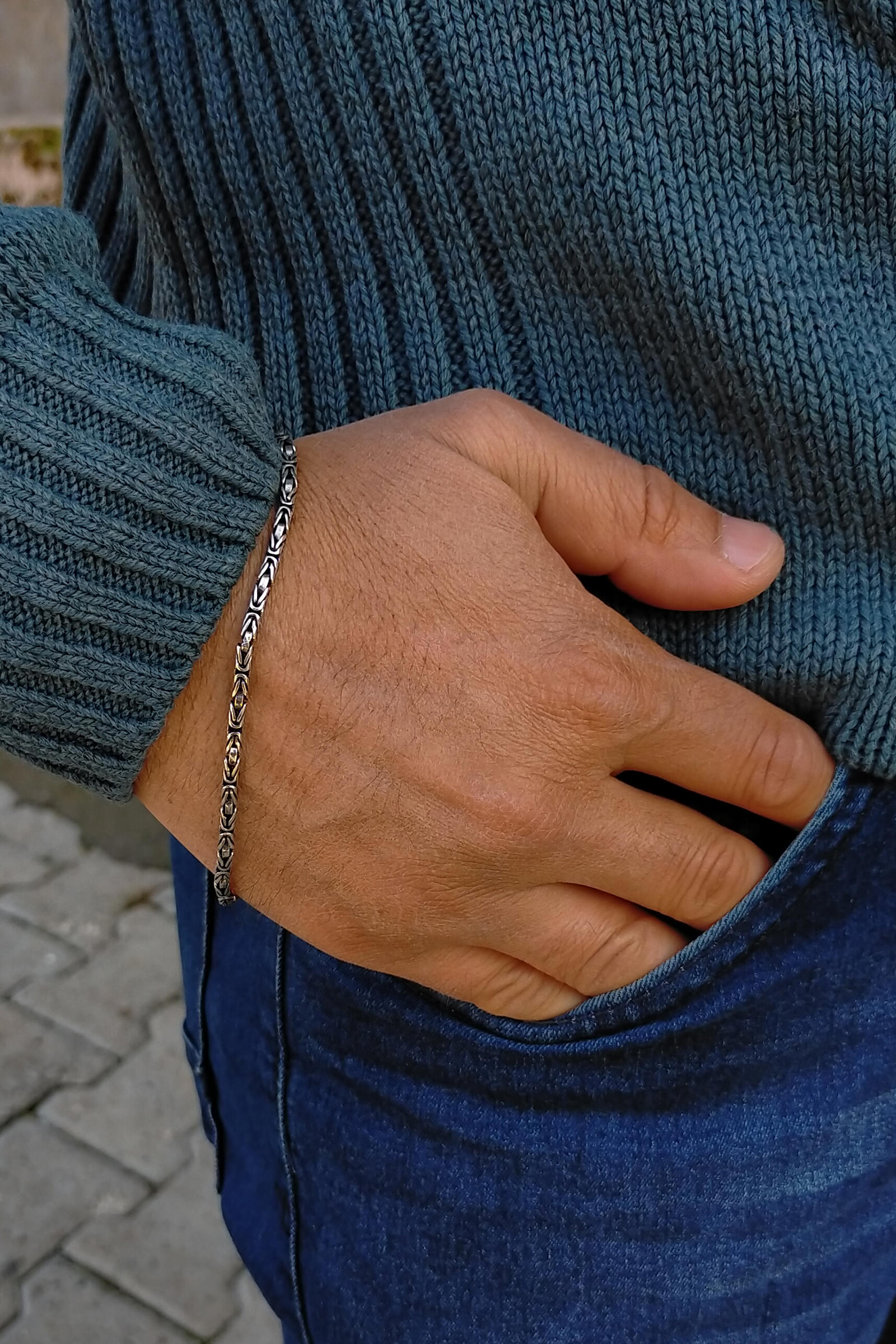 925 Ayar Erkek Kral Zincir Bileklik
