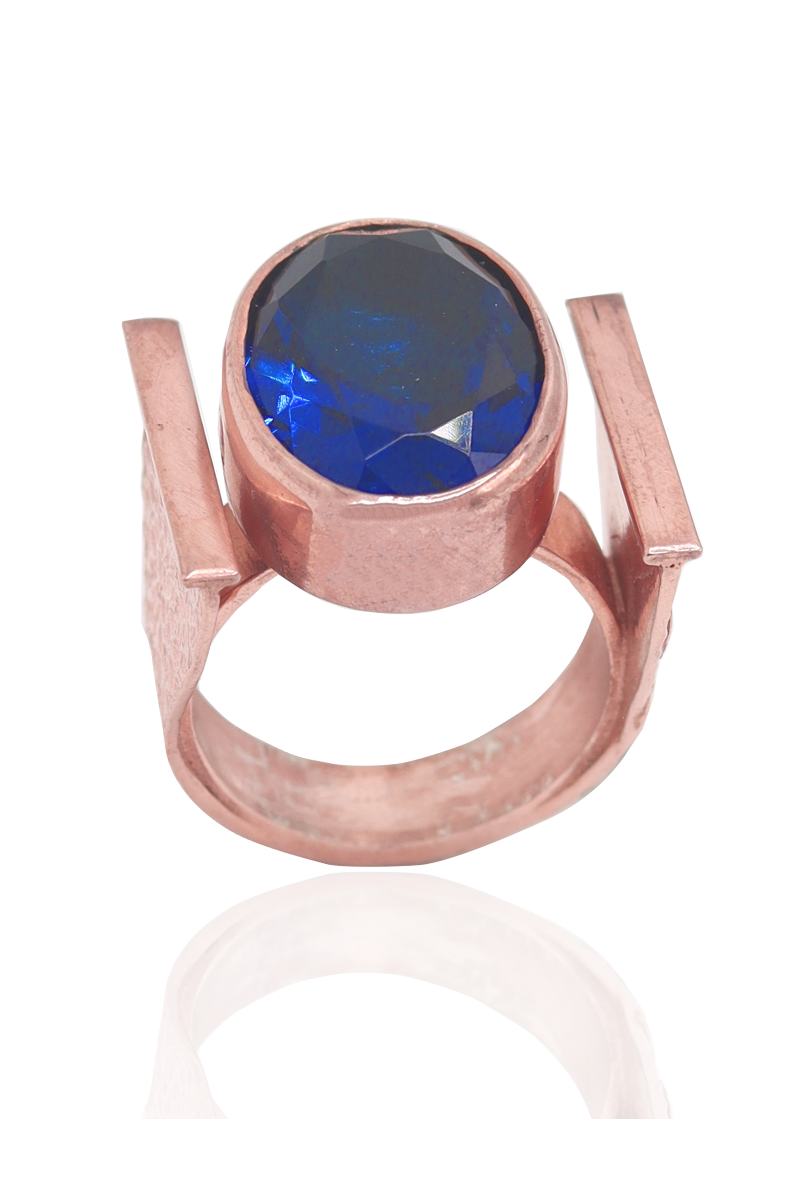 Safir Taşlı Rose El işi Otantik Gümüş Yüzük 201022436
