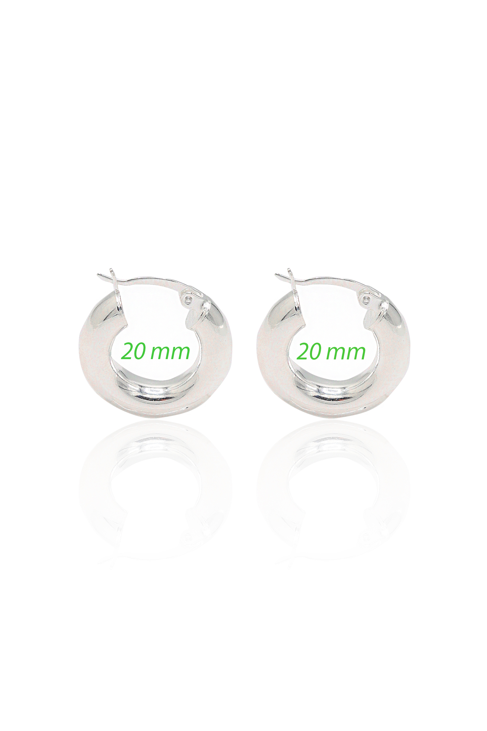 20 mm Halka Model 925 Ayar Gümüş Küpe 201023006