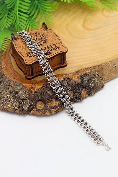 �ki S�ra Ki�ni� Model 925 Ayar G�m�� Telkari Kad�n Bileklik 201024115