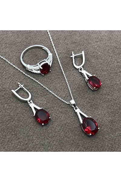 Yakut ve Zirkon Tal Gm Bayan l Set