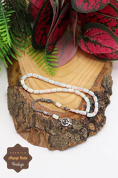 Opal Ta�l� Kaps�l Kesim G�m�� P�sk�ll� Do�al Ta� Tesbih 201023375