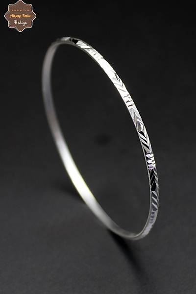 ��lemeli 925 Ayar G�m�� 2'li Set Kad�n Ajda Bilezik 201024562