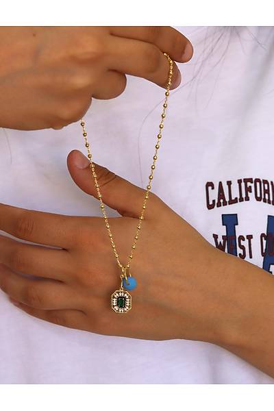 Zmrt Tal Boncuklu Top Model Gold Kaplama 925 Ayar Gm Kadn Kolye 201024694